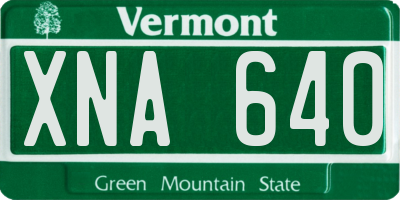 VT license plate XNA640