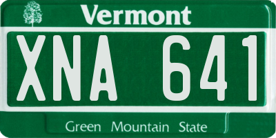 VT license plate XNA641