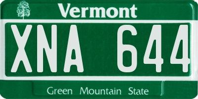 VT license plate XNA644