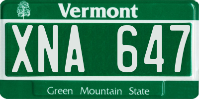 VT license plate XNA647