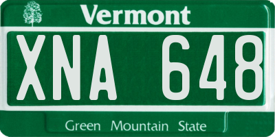 VT license plate XNA648