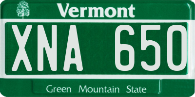 VT license plate XNA650