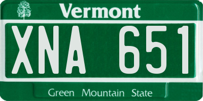 VT license plate XNA651