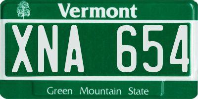 VT license plate XNA654