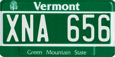 VT license plate XNA656