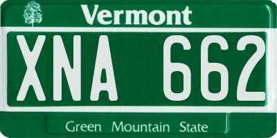 VT license plate XNA662