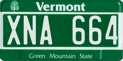 VT license plate XNA664