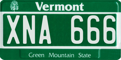 VT license plate XNA666