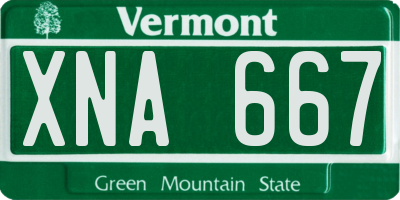 VT license plate XNA667