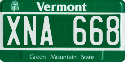 VT license plate XNA668