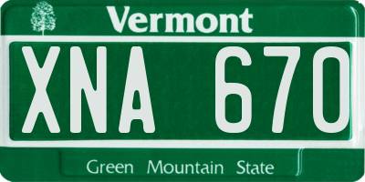 VT license plate XNA670