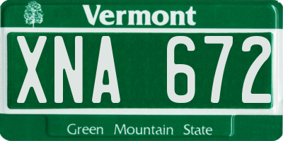 VT license plate XNA672