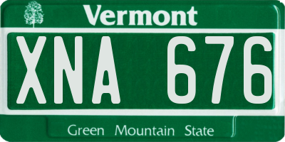 VT license plate XNA676