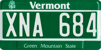 VT license plate XNA684