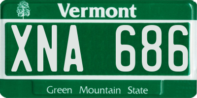 VT license plate XNA686