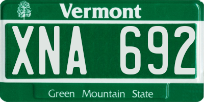 VT license plate XNA692