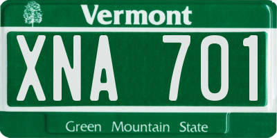 VT license plate XNA701