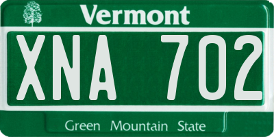 VT license plate XNA702