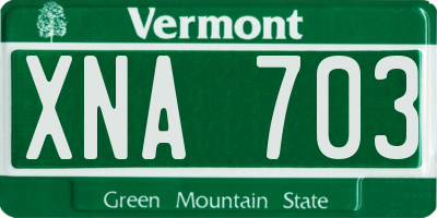 VT license plate XNA703