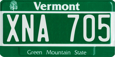 VT license plate XNA705