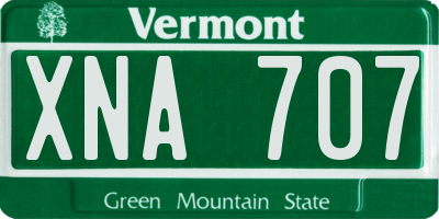 VT license plate XNA707