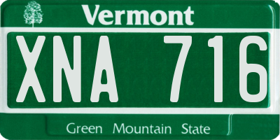 VT license plate XNA716