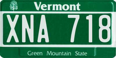 VT license plate XNA718