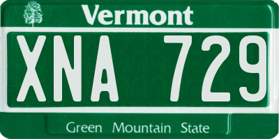 VT license plate XNA729