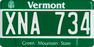VT license plate XNA734