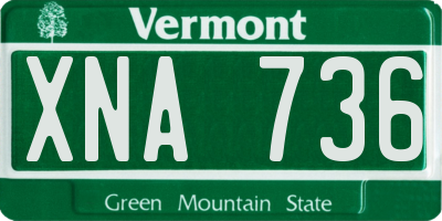 VT license plate XNA736