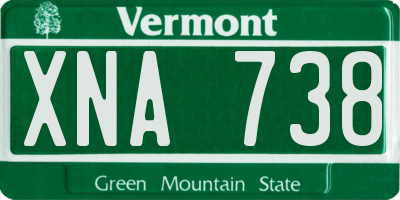 VT license plate XNA738