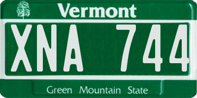 VT license plate XNA744