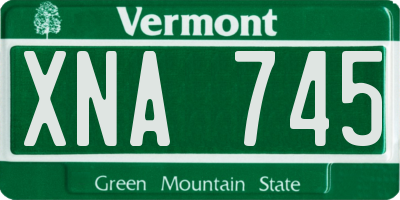VT license plate XNA745
