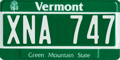 VT license plate XNA747