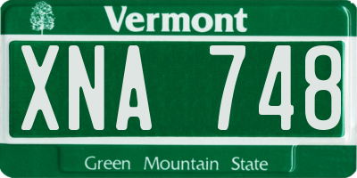 VT license plate XNA748