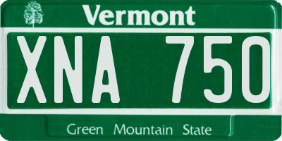 VT license plate XNA750