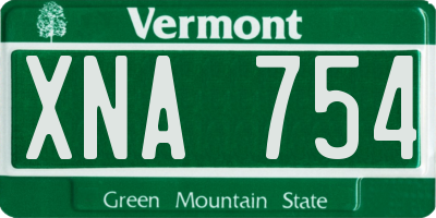 VT license plate XNA754