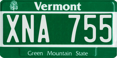 VT license plate XNA755