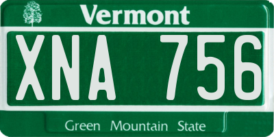 VT license plate XNA756