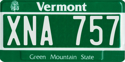 VT license plate XNA757