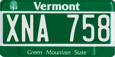 VT license plate XNA758