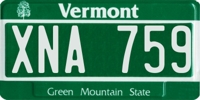 VT license plate XNA759