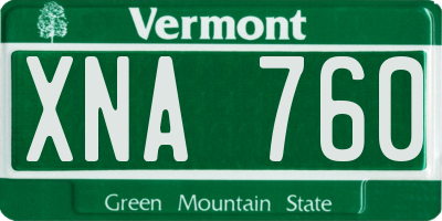VT license plate XNA760