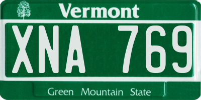 VT license plate XNA769