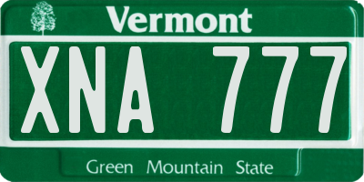 VT license plate XNA777