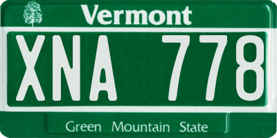 VT license plate XNA778
