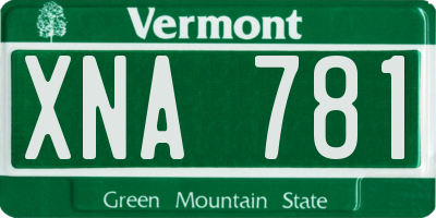 VT license plate XNA781