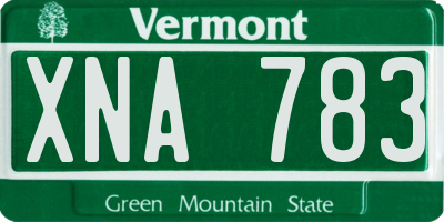 VT license plate XNA783