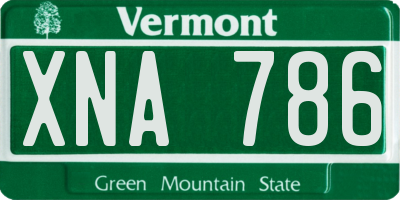 VT license plate XNA786