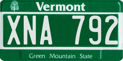 VT license plate XNA792